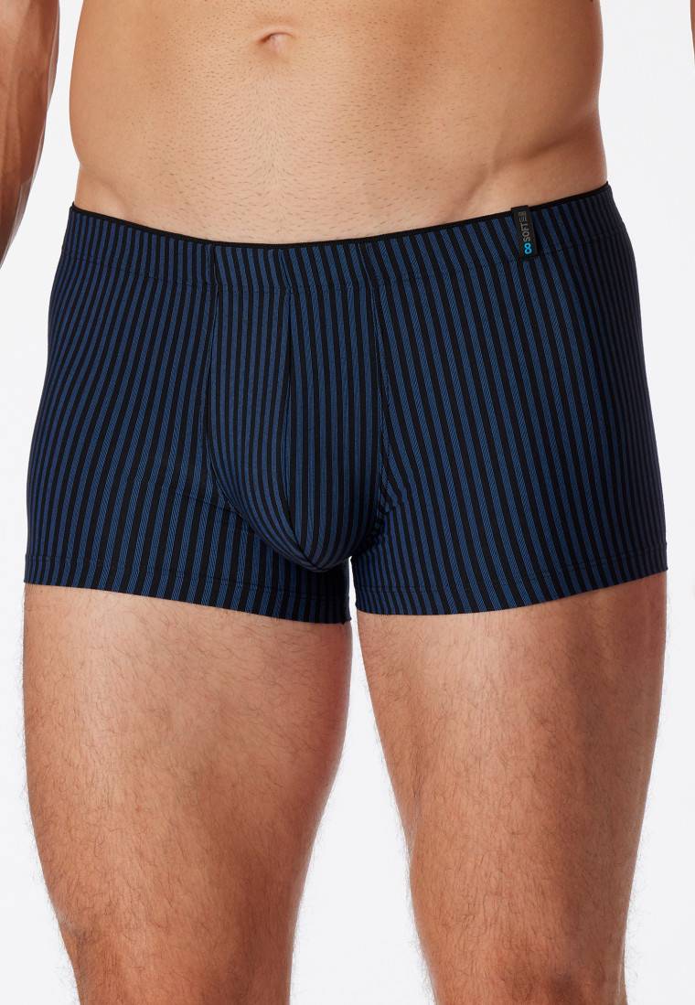 Schiesser Shorts navy-schwarz gestreift - Long Life Soft VIP-Rabatte