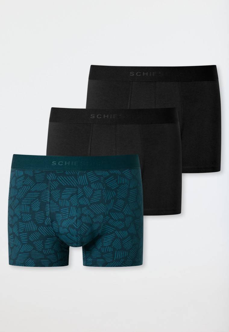 Schiesser Shorts 3er-Pack Organic Cotton Webgummibund uni/gemustert mehrfarbig - 95/5 Tiefpreis