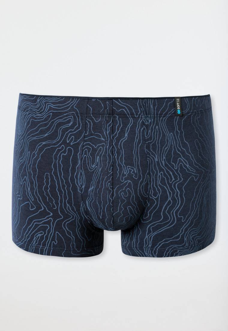 Schiesser Shorts Modal gemustert jeansblau - Long Life Soft Super Sparpreis