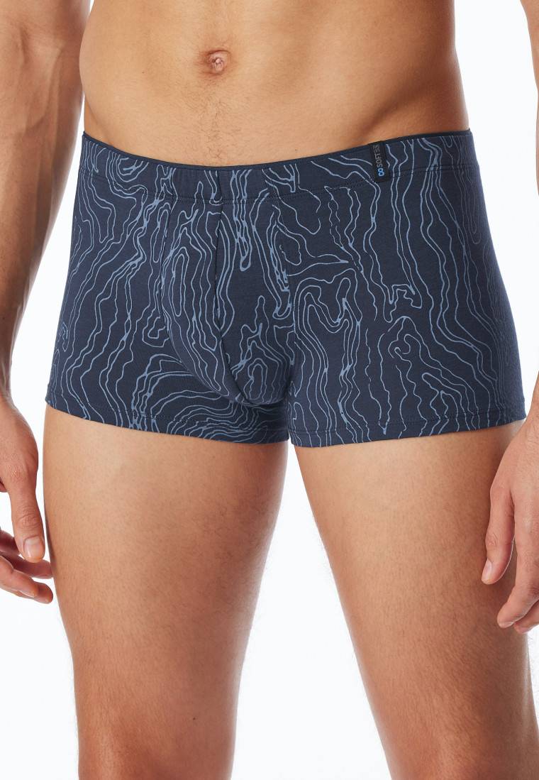 Schiesser Shorts Modal gemustert jeansblau - Long Life Soft Super Sparpreis