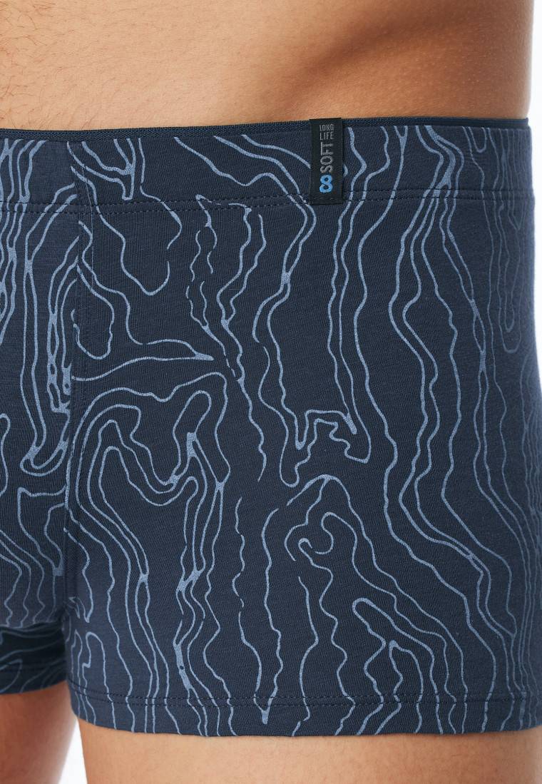 Schiesser Shorts Modal gemustert jeansblau - Long Life Soft Super Sparpreis