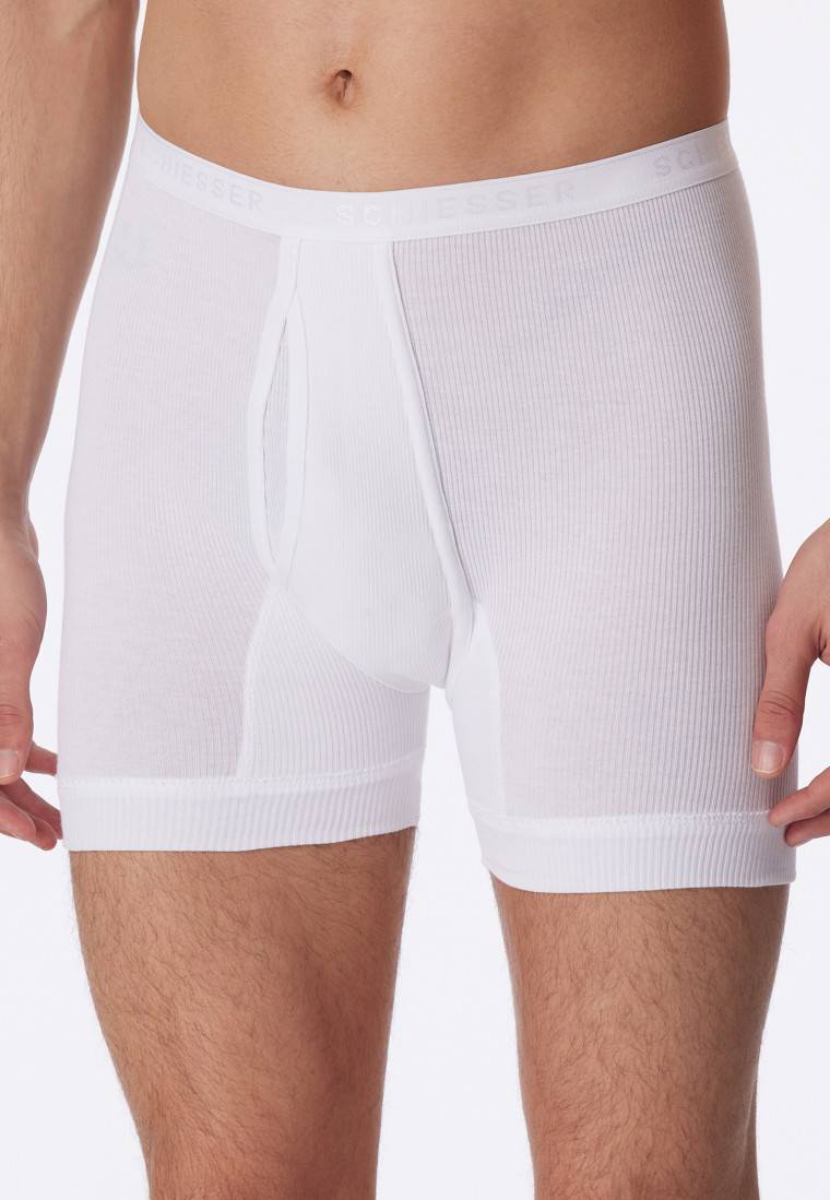 Schiesser Unterhose kurz mit Eingriff Doppelripp weiß - Original Classics Kostenlose Rückgabe
