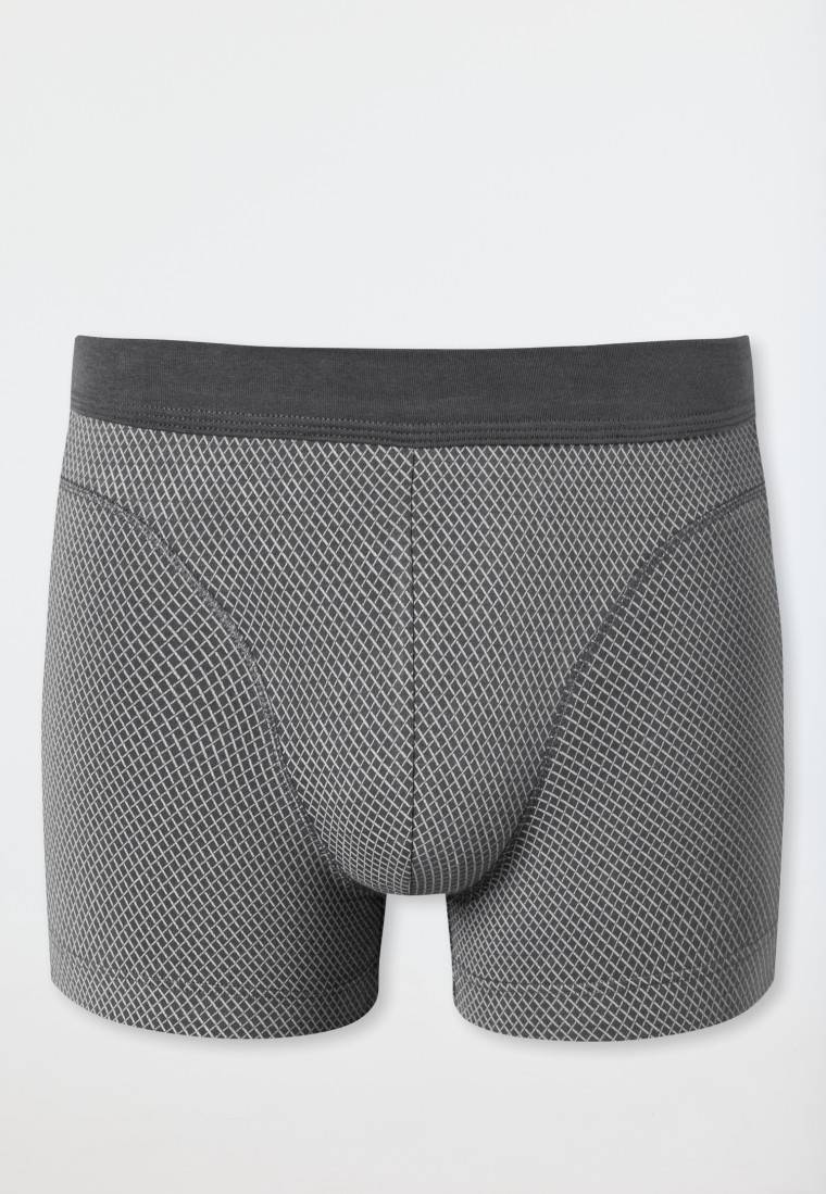 Schiesser Shorts Organic Cotton gemustert anthrazit - Comfort Fit Letzter Tag