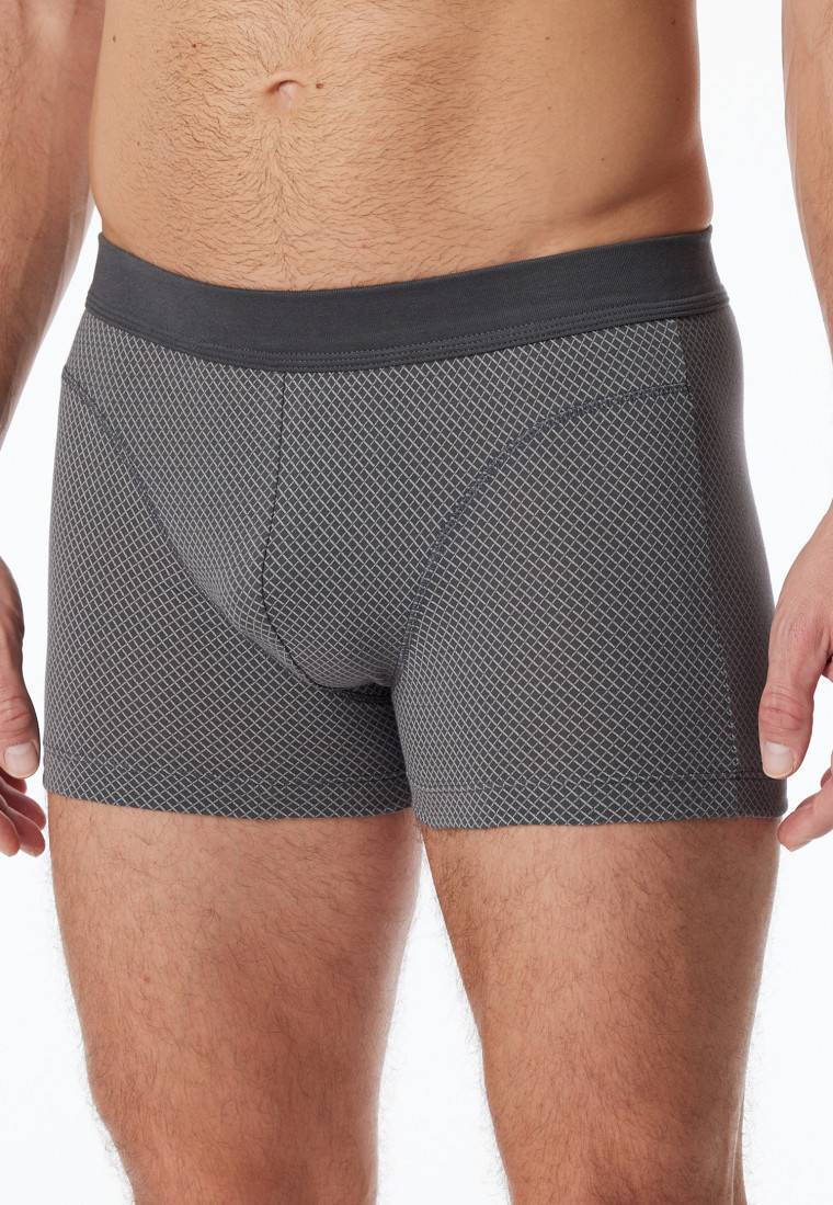 Schiesser Shorts Organic Cotton gemustert anthrazit - Comfort Fit Letzter Tag