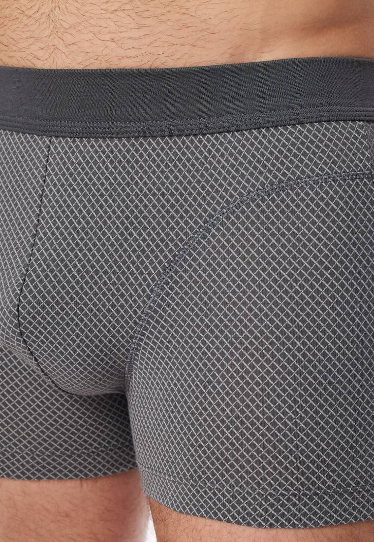 Schiesser Shorts Organic Cotton gemustert anthrazit - Comfort Fit Letzter Tag