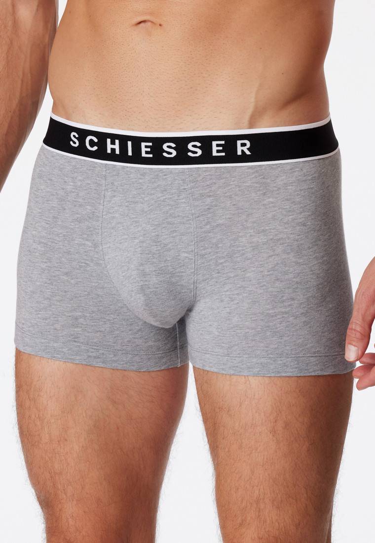 Schiesser Shorts 3er-Pack Organic Cotton Webgummibund grau-meliert - 95/5 Zeitbegrenzte Promotion