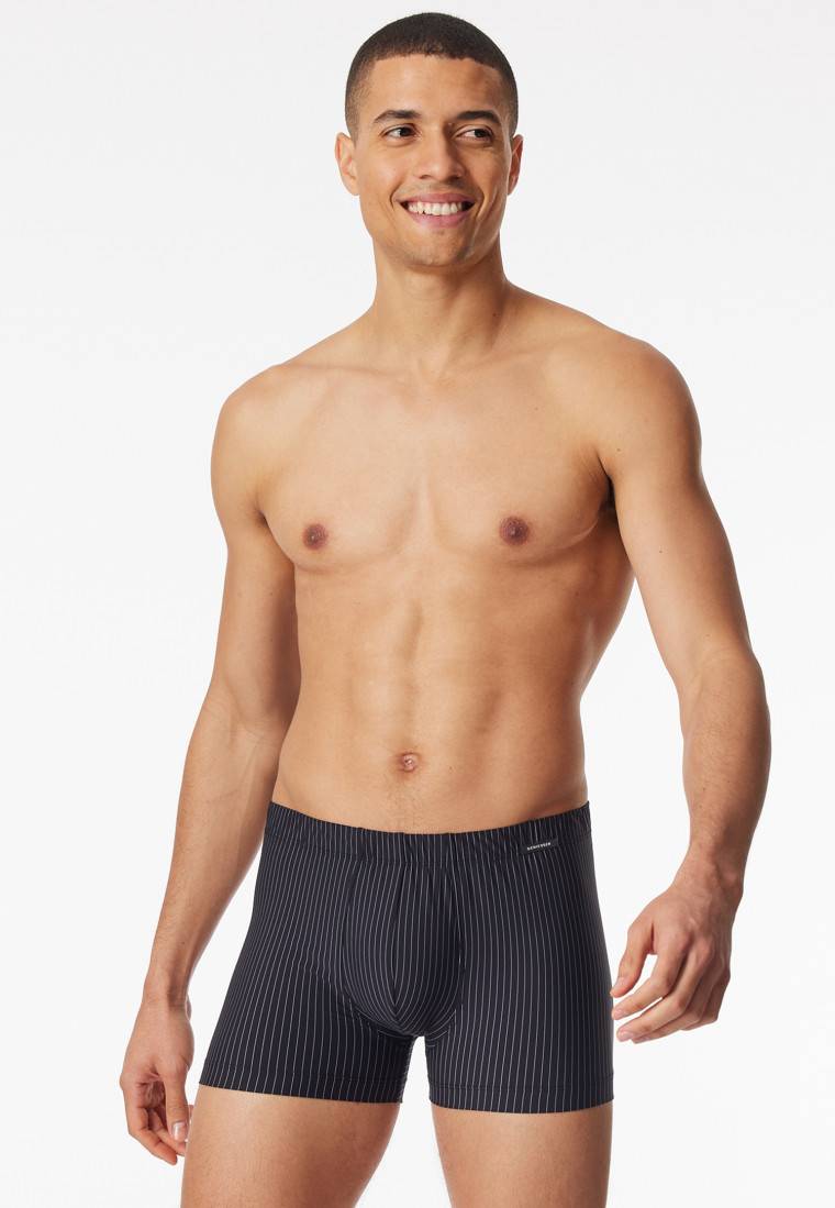 Schiesser Shorts schwarz gestreift - Pure Micro Sonderangebot der Fabrik