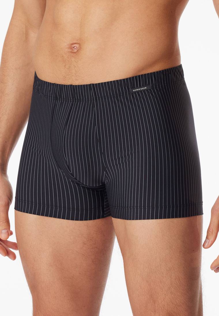 Schiesser Shorts schwarz gestreift - Pure Micro Sonderangebot der Fabrik