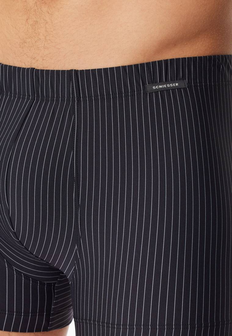 Schiesser Shorts schwarz gestreift - Pure Micro Sonderangebot der Fabrik