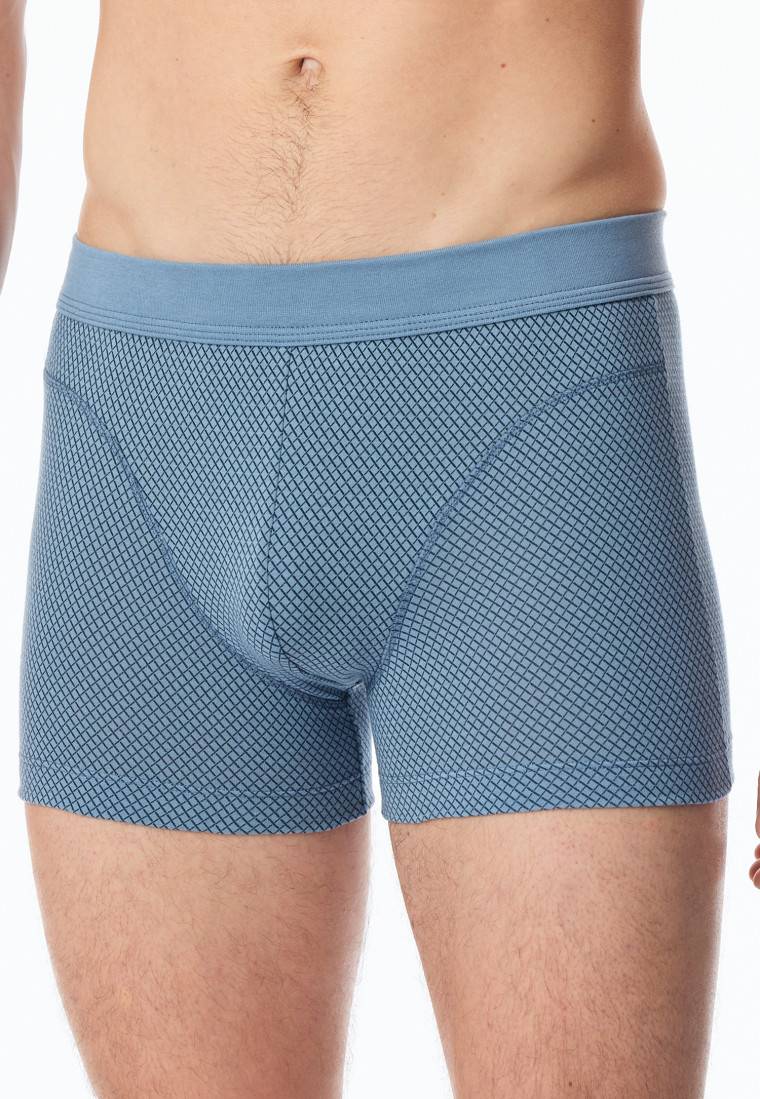 Schiesser Shorts Organic Cotton gemustert blaugrau - Comfort Fit Kostenloser Versand international
