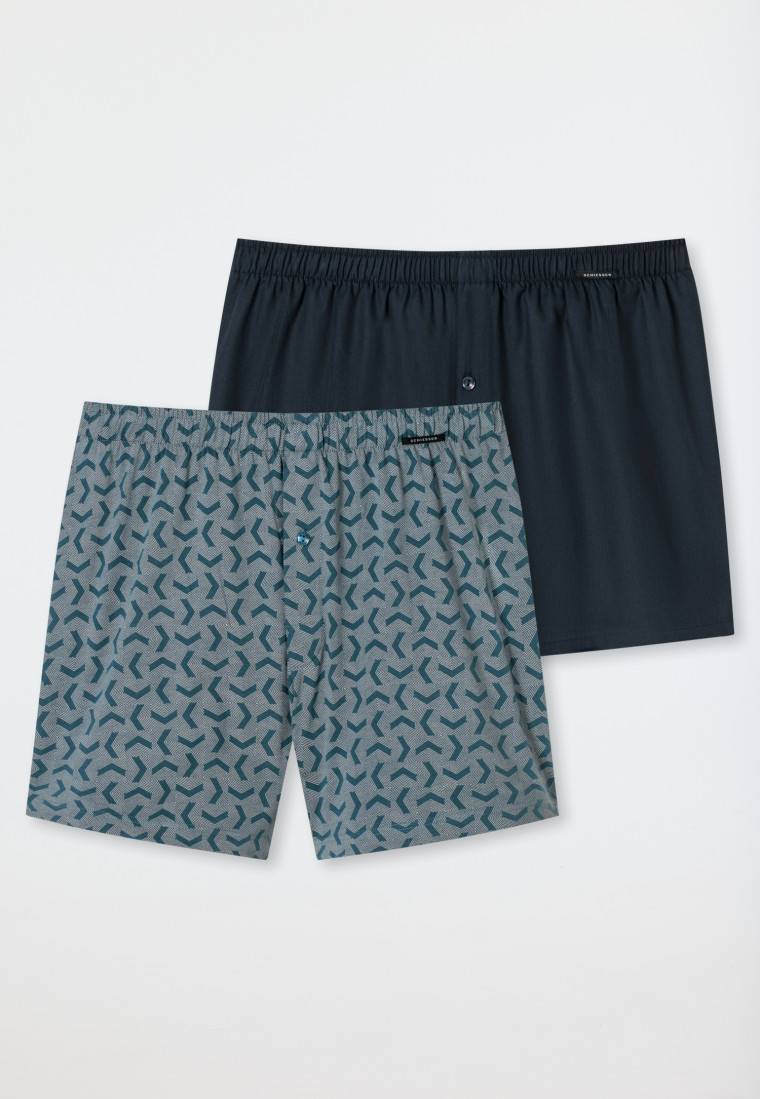 Schiesser Boxershorts 2er-Pack Jersey uni gemustert - Boxershorts Multipacks Begrenzt auf 3 Tage