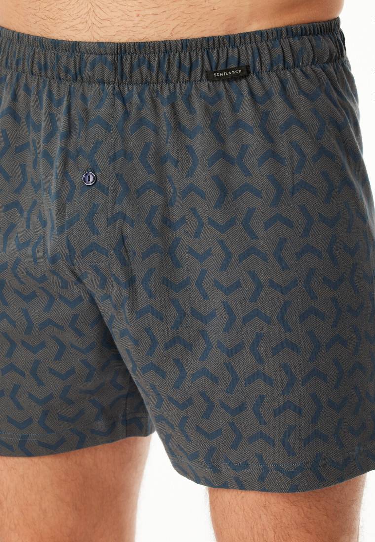 Schiesser Boxershorts 2er-Pack Jersey uni gemustert - Boxershorts Multipacks Black Friday Preise