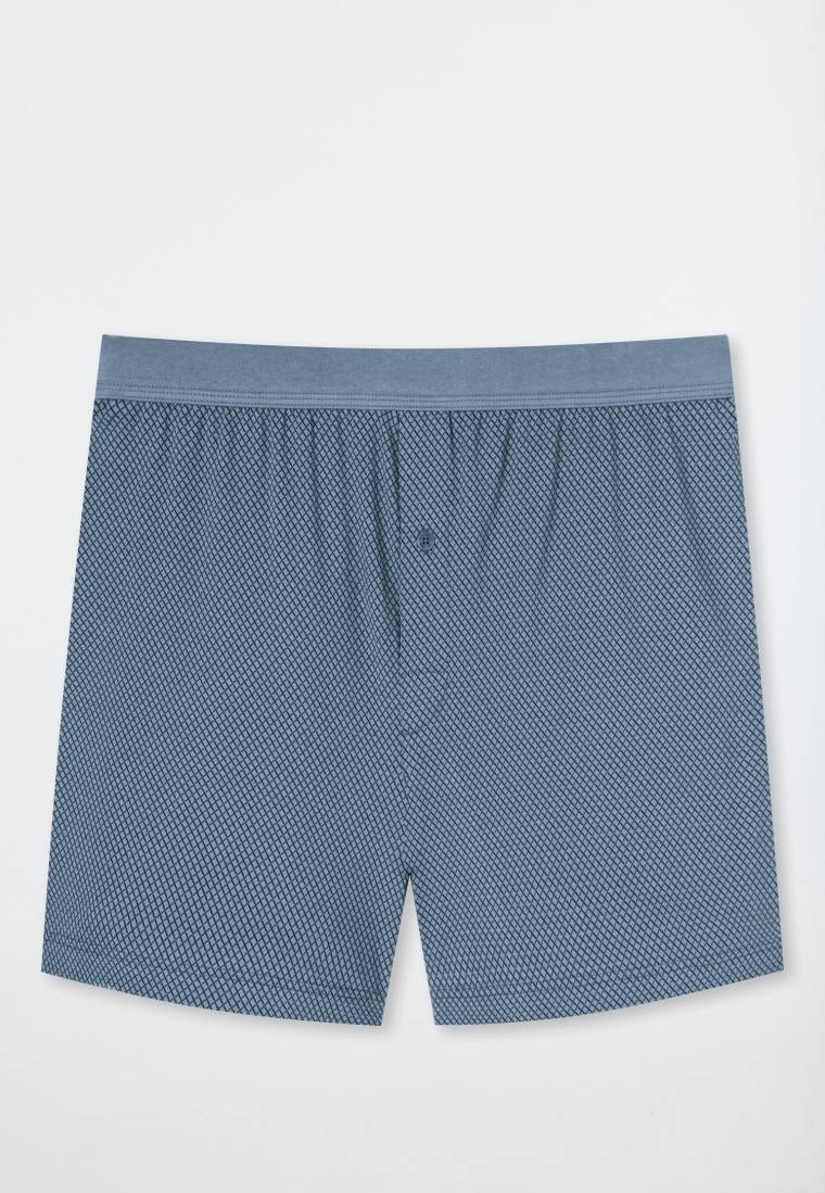 Schiesser Boxershorts Organic Cotton gemustert blaugrau - Comfort Fit Im Verkauf