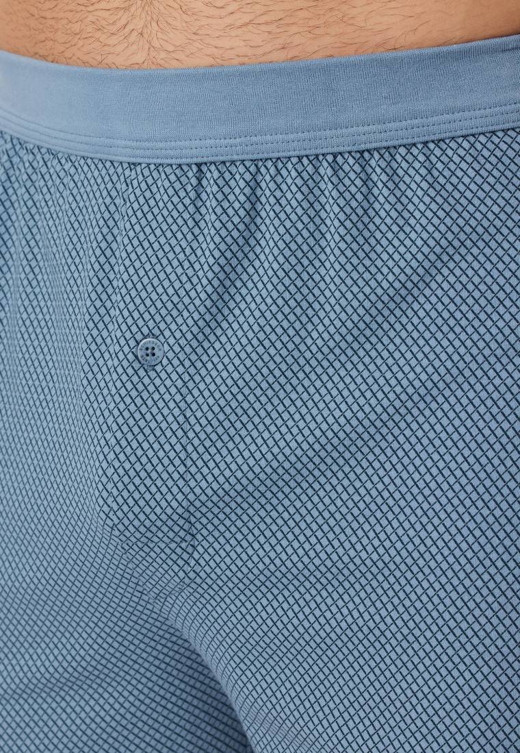 Schiesser Boxershorts Organic Cotton gemustert blaugrau - Comfort Fit Im Verkauf