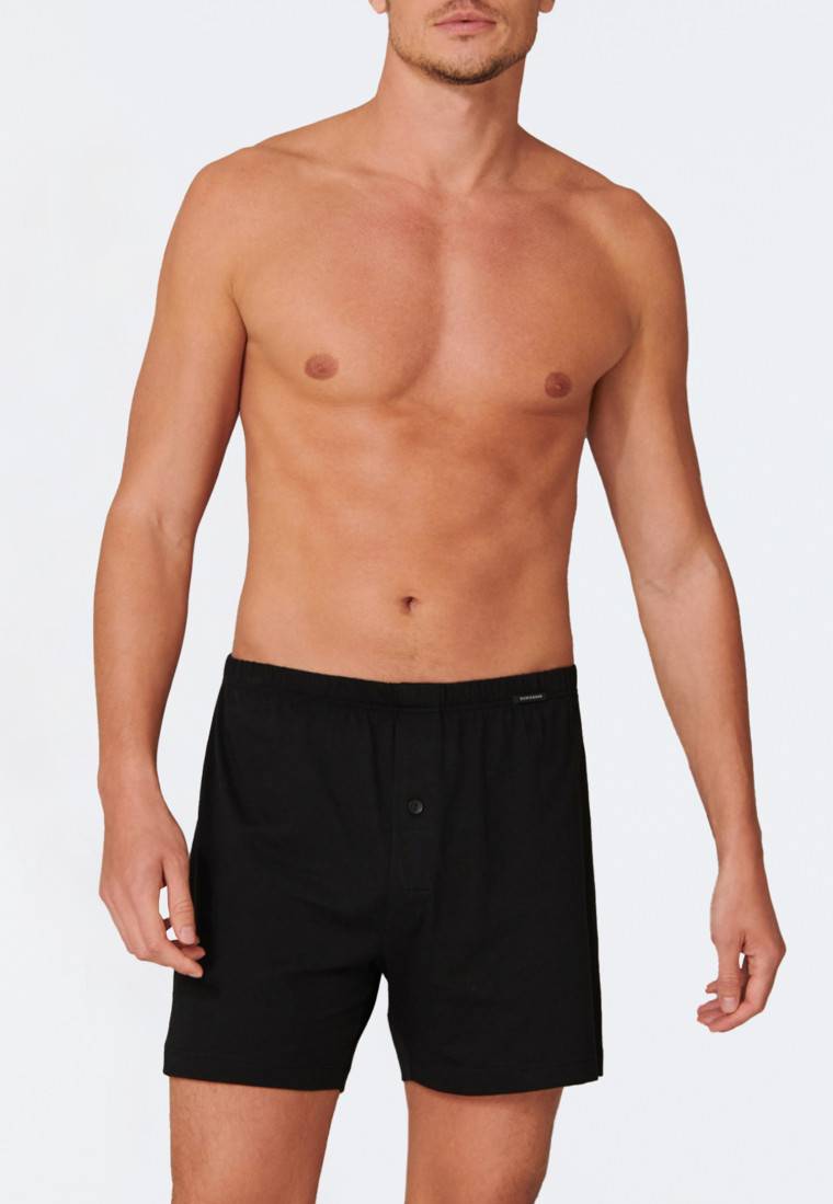 Schiesser Boxershorts 2er-Pack Jersey schwarz - Boxershorts Multipack zollfrei