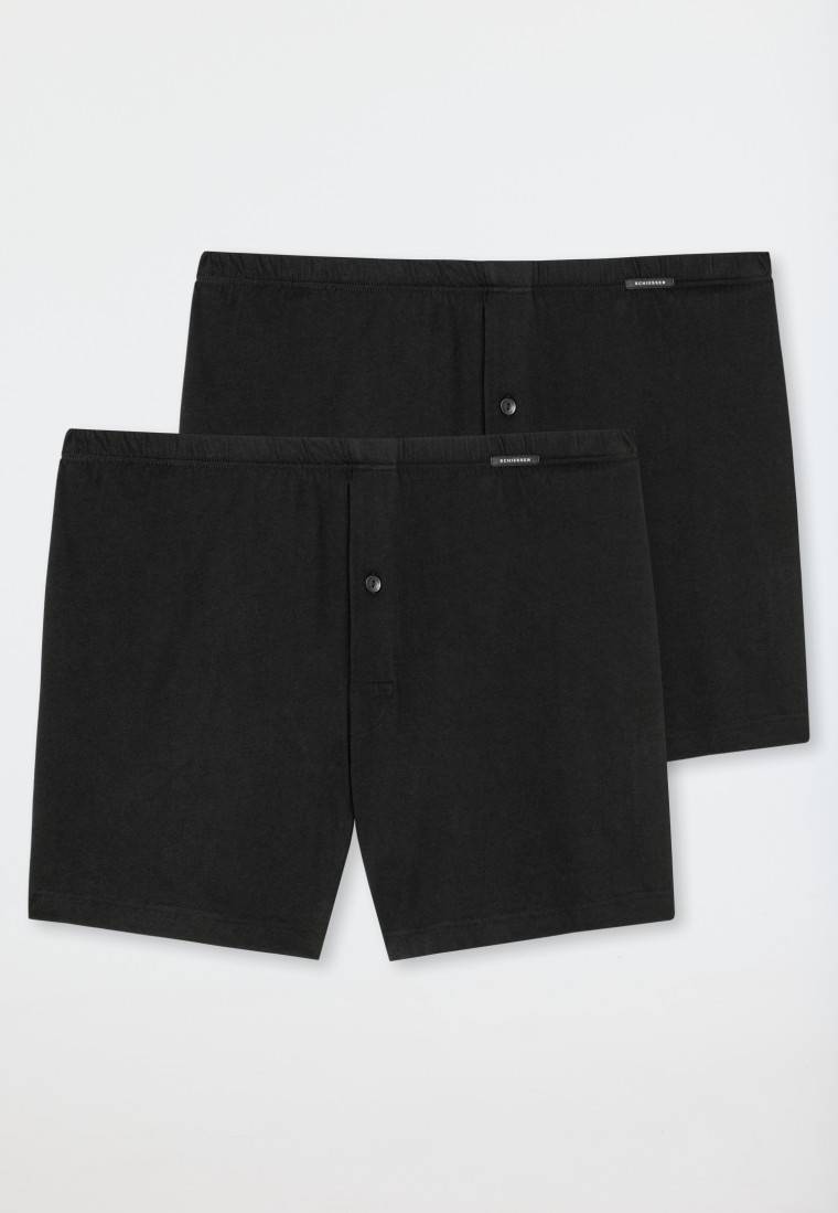 Schiesser Boxershorts 2er-Pack Jersey schwarz - Boxershorts Multipack zollfrei