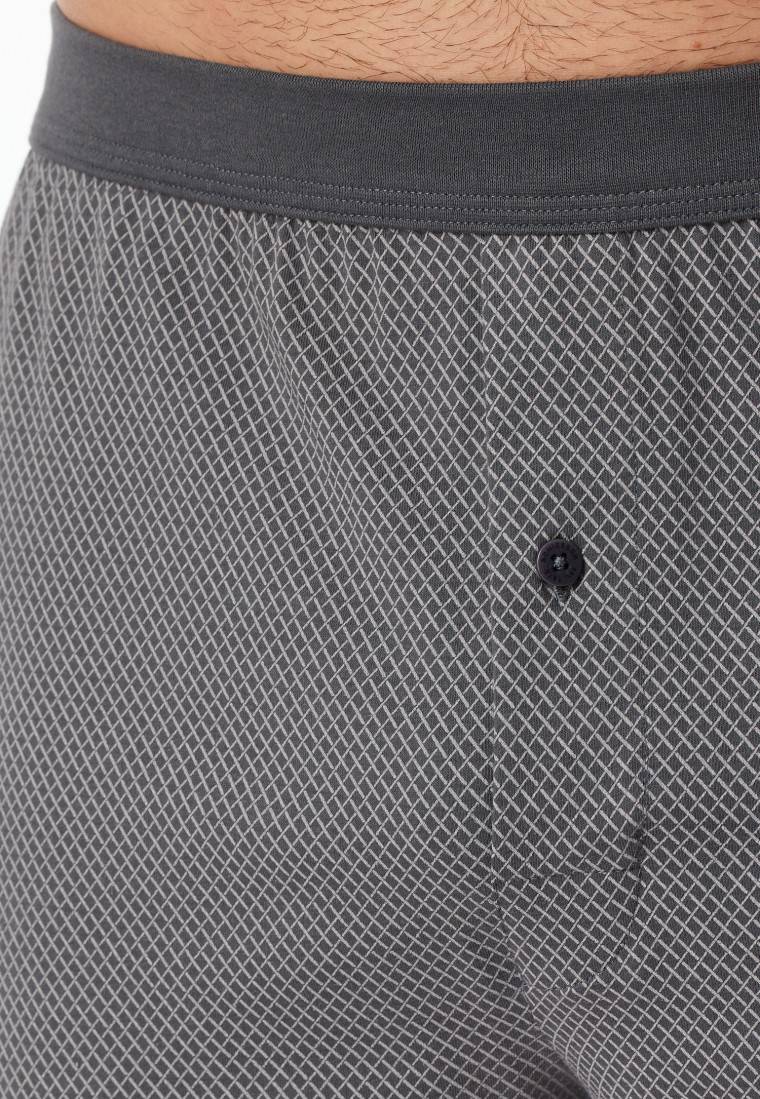Schiesser Boxershorts Organic Cotton gemustert anthrazit - Comfort Fit 50% Rabatt für begrenzte Zeit