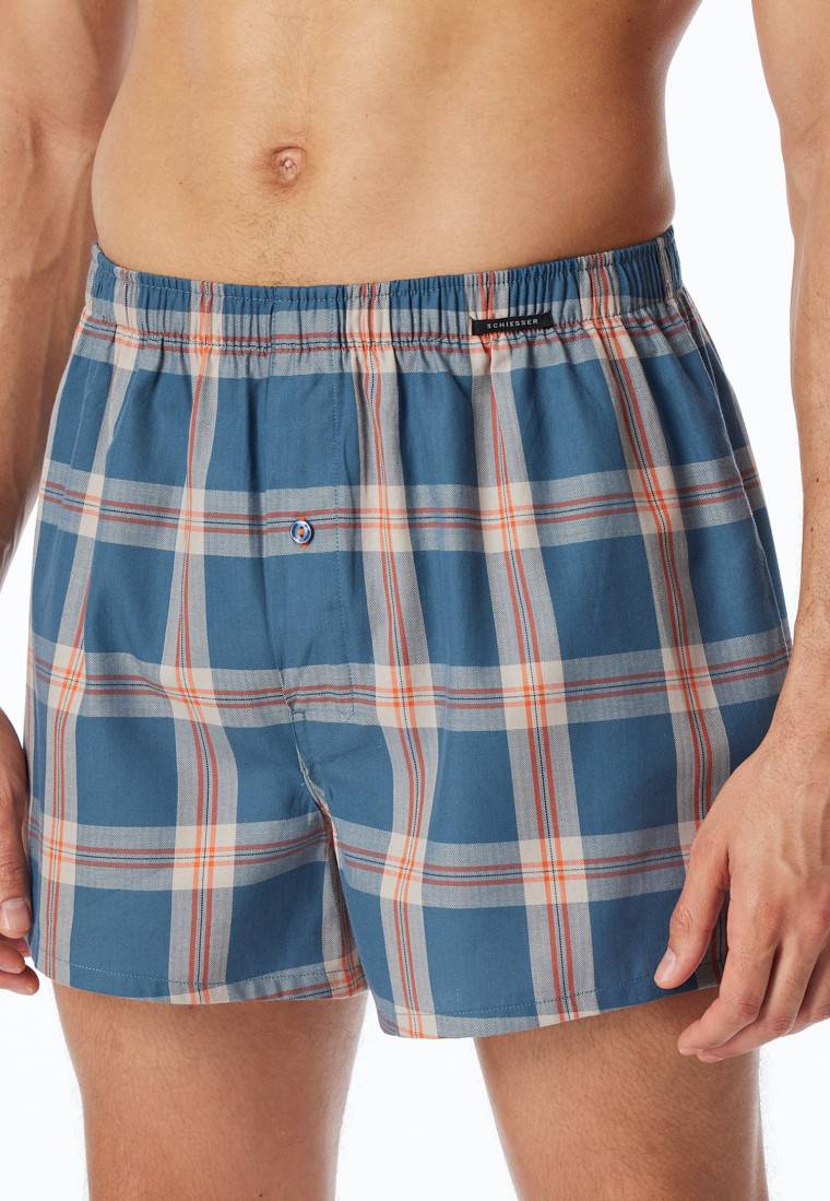 Schiesser Boxershorts 2er-Pack Webware uni & kariert - Boxershorts Multipacks 2025