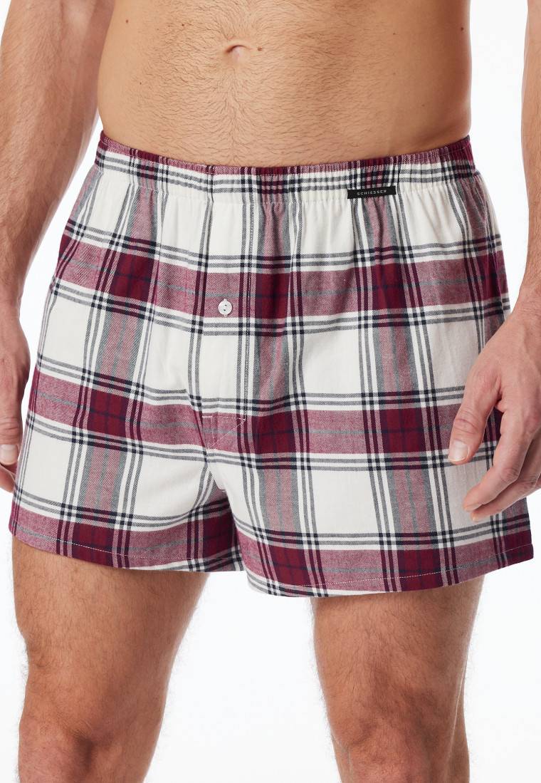 Schiesser Boxershorts 2er-Pack Webware uni kariert mehrfarbig - X-Mas Outlet