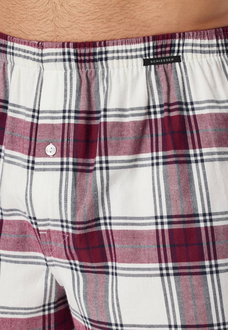 Schiesser Boxershorts 2er-Pack Webware uni kariert mehrfarbig - X-Mas Outlet