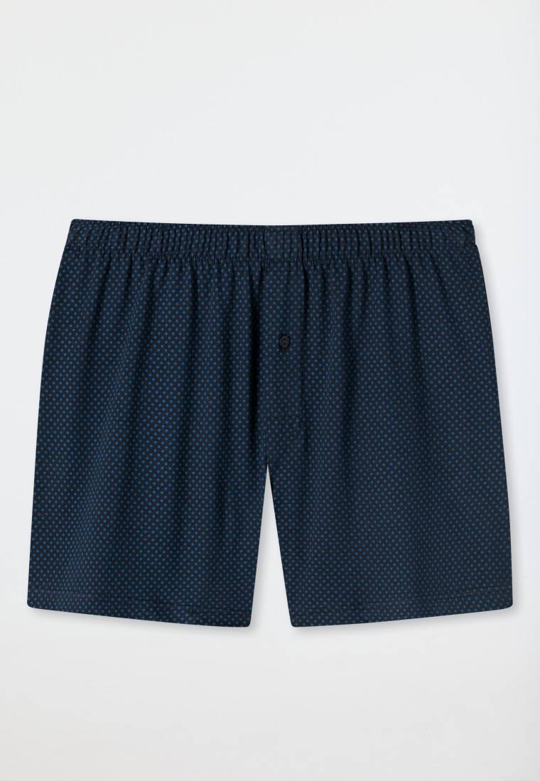 Schiesser Boxershorts Jersey dunkelblau gemustert - Cotton Casuals Verkauf