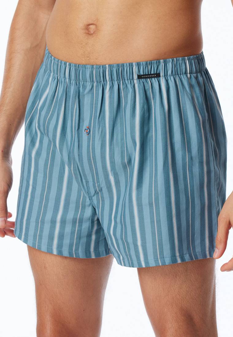Schiesser Boxershorts 2er-Pack Webware uni & gestreift - Boxershorts Multipacks Angebote