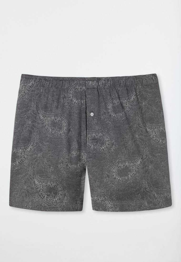Schiesser Boxershorts Interlock Paisley anthrazit gemustert - Fine Interlock im Angebot