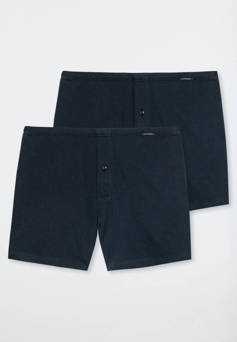 Schiesser Boxershorts 2er-Pack Jersey dunkelblau - Boxershorts Multipack Günstiger Verkauf