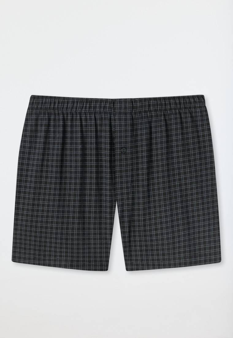 Schiesser Boxershorts Jersey schwarz kariert - Cotton Casuals Fabrikverkauf