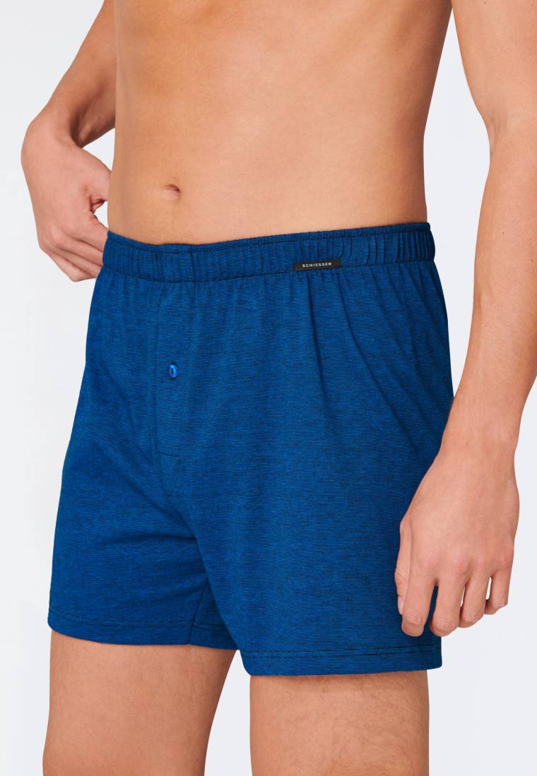 Schiesser Boxershorts 2er-Pack Jersey schwarz/ blau - Boxershorts Multipack Kostenloser Versand