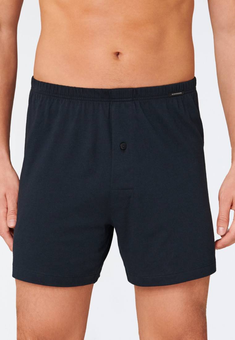 Schiesser Boxershorts 2er-Pack Jersey schwarz/ dunkelblau - Boxershorts Multipack Fabrik Onlineshop