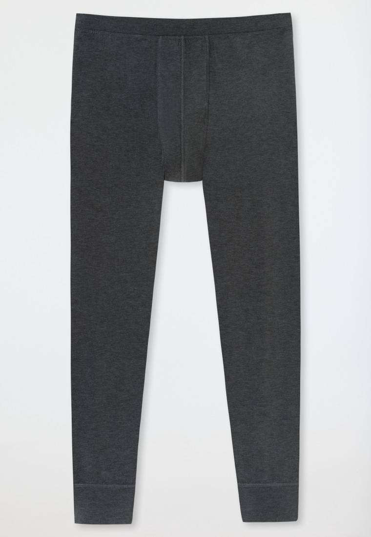 Schiesser Hose lang wärmend dunkelgrau meliert - Casual Warming Fabrikpreis