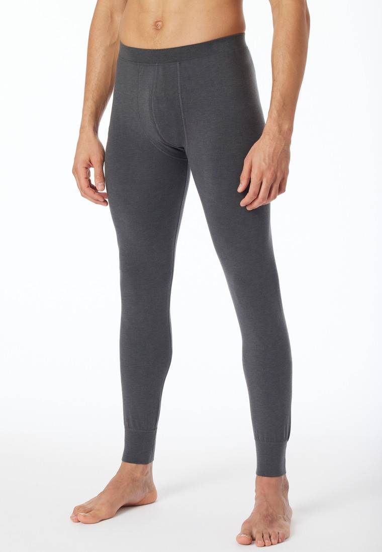 Schiesser Hose lang wärmend dunkelgrau meliert - Casual Warming Fabrikpreis