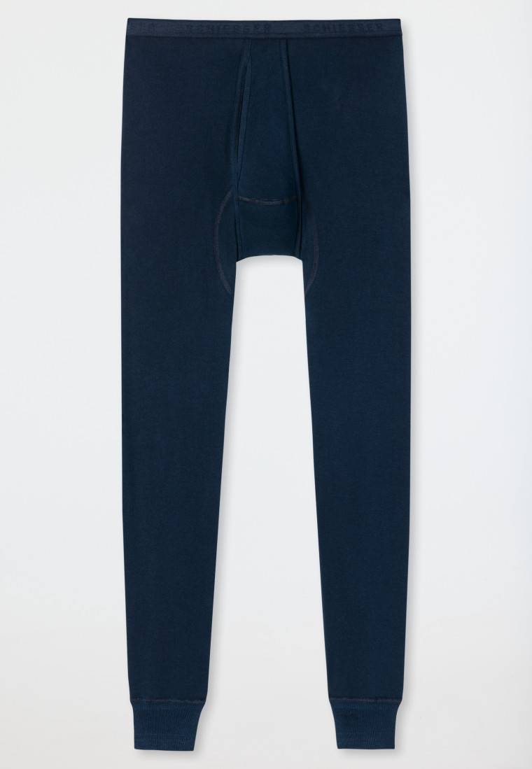 Schiesser Unterhose lang mit Eingriff nachtblau - Original Feinripp Versandkostenfrei