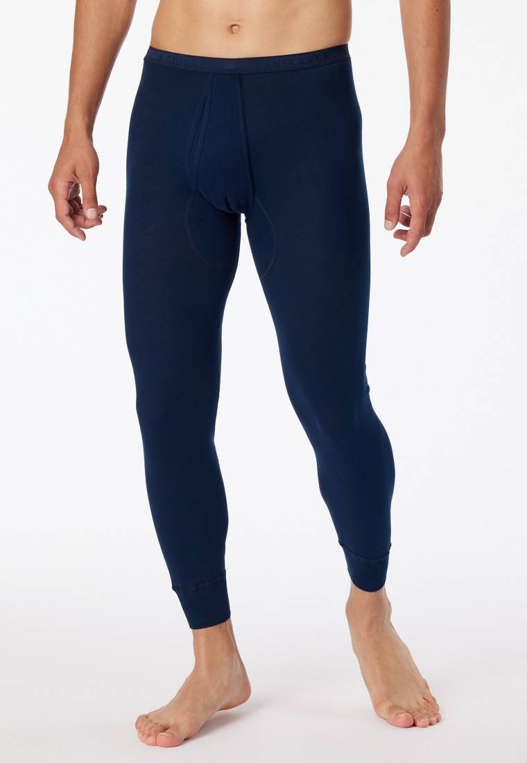 Schiesser Unterhose lang mit Eingriff nachtblau - Original Feinripp Versandkostenfrei