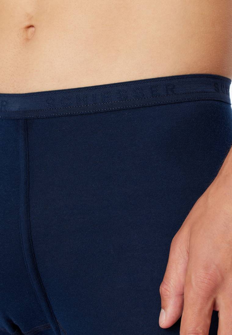 Schiesser Unterhose lang mit Eingriff nachtblau - Original Feinripp Versandkostenfrei