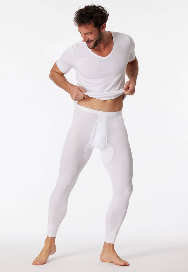 Schiesser Unterhose lang mit Eingriff weiß - Original Feinripp Begrenztes Angebot