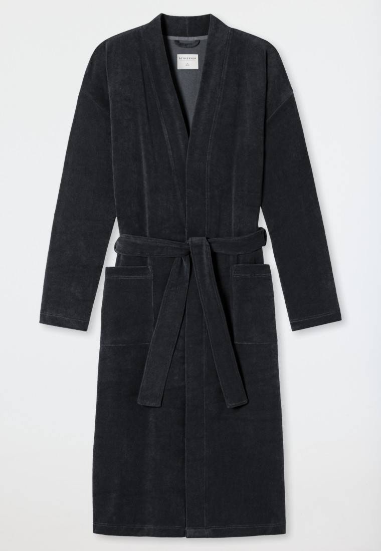 Schiesser Bademantel Leichtfrottee anthrazit - Feather Terry Black Friday