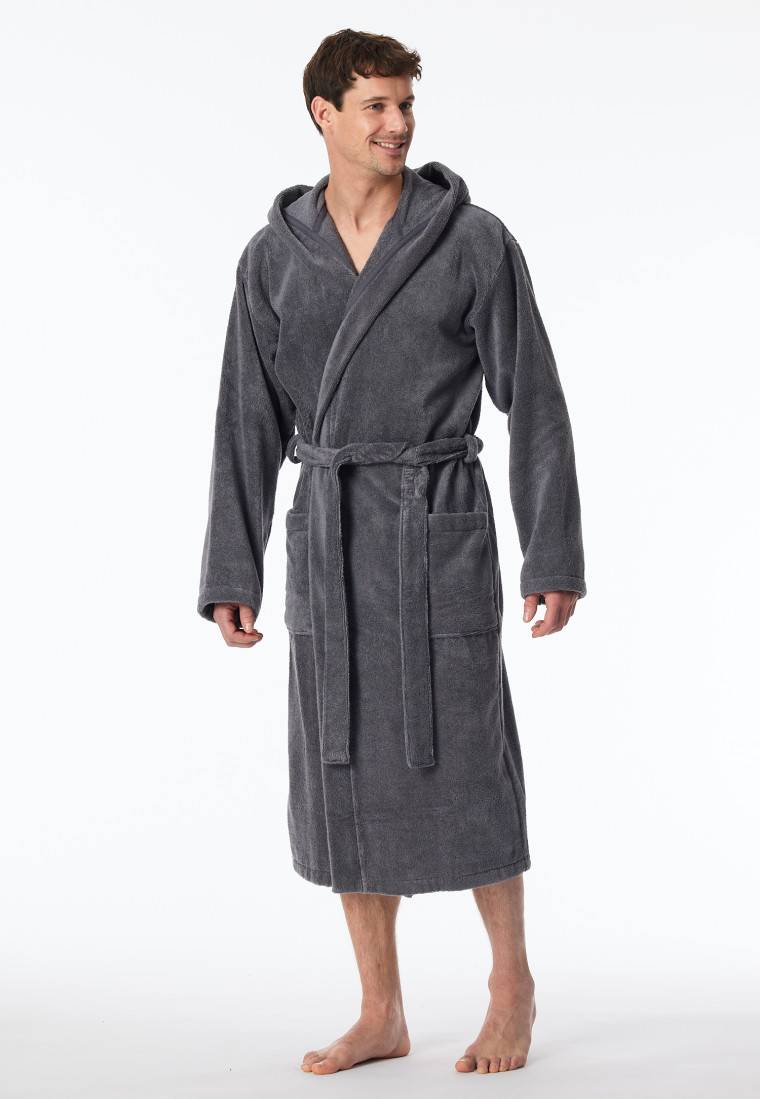 Schiesser Bademantel Frottee grau - Essentials Cyber Monday
