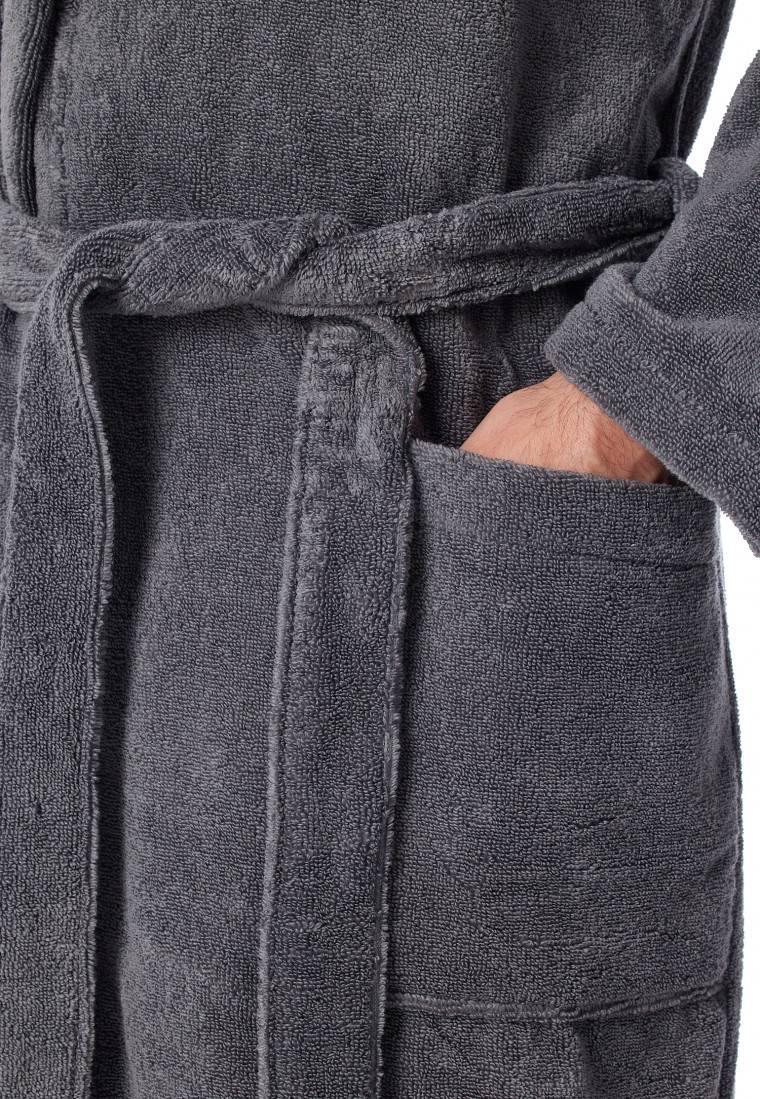 Schiesser Bademantel Frottee grau - Essentials Cyber Monday
