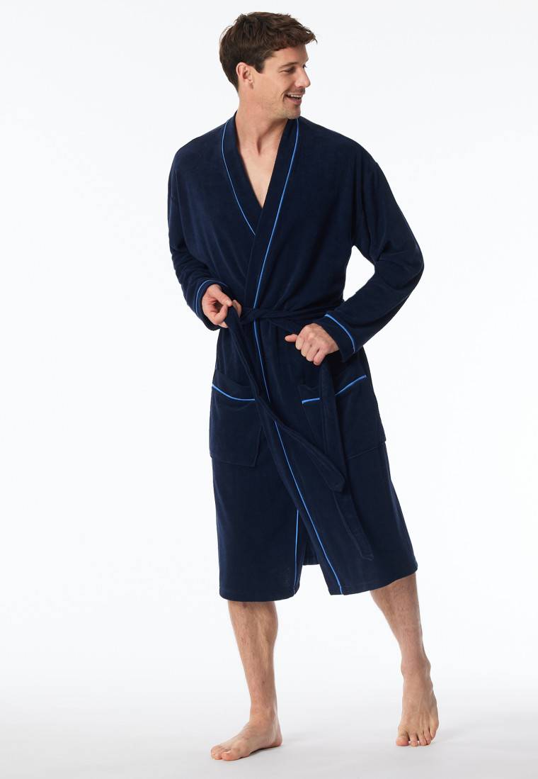Schiesser Bademantel Frottee navy - Roger Moore Osterangebot