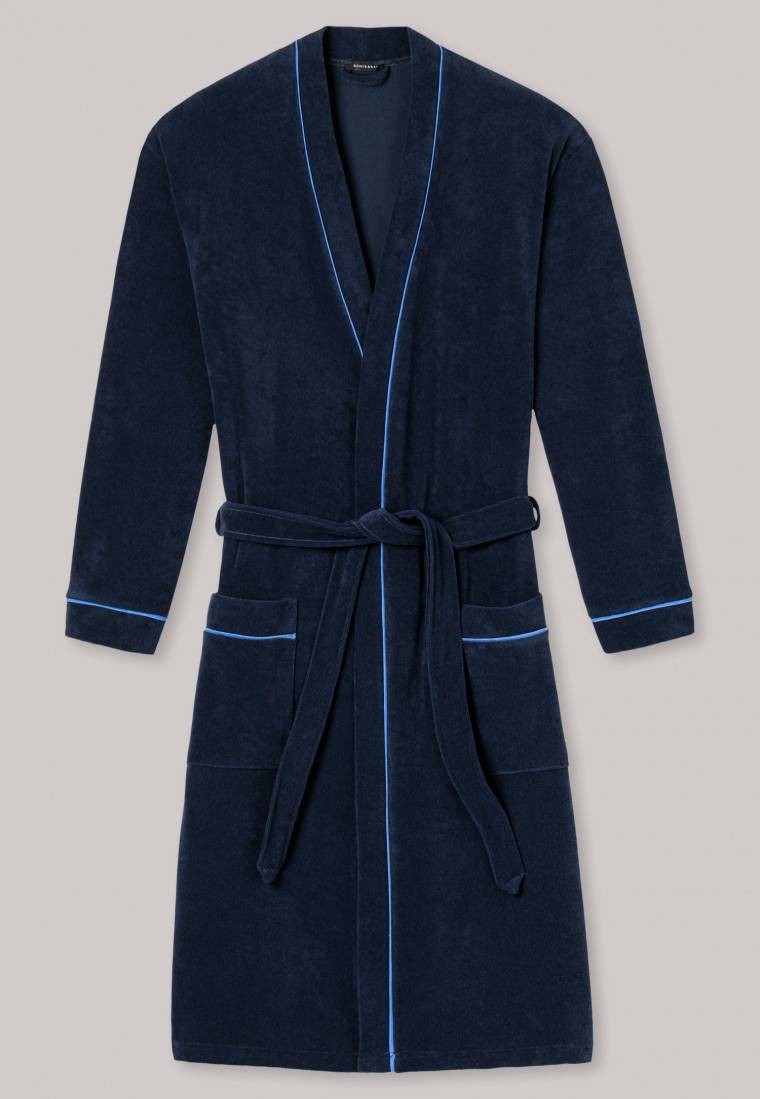 Schiesser Bademantel Frottee navy - Roger Moore Osterangebot
