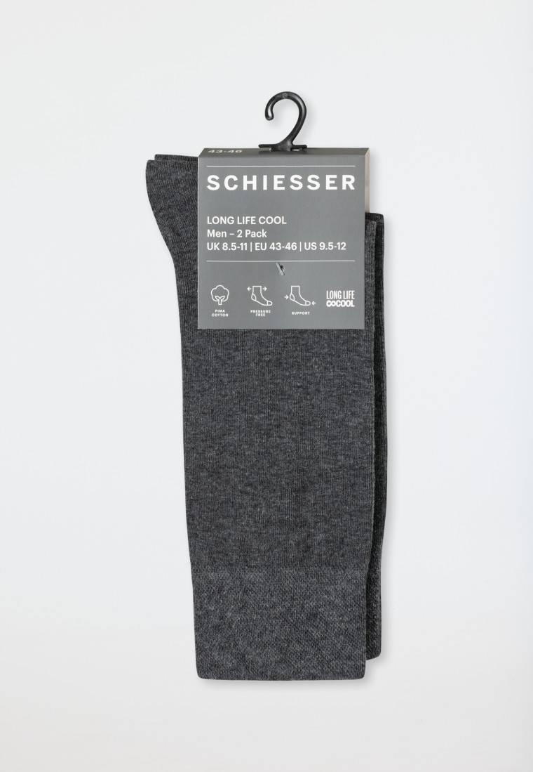 Schiesser Herrensocken 2er-Pack anthrazit melange - Long Life Cool Zeitlich begrenztes Angebot