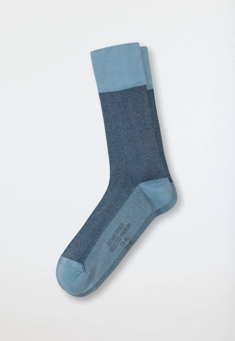 Schiesser Herrensocken merzerisierte Baumwolle gerippt jeansblau - selected! premium Blitzangebot