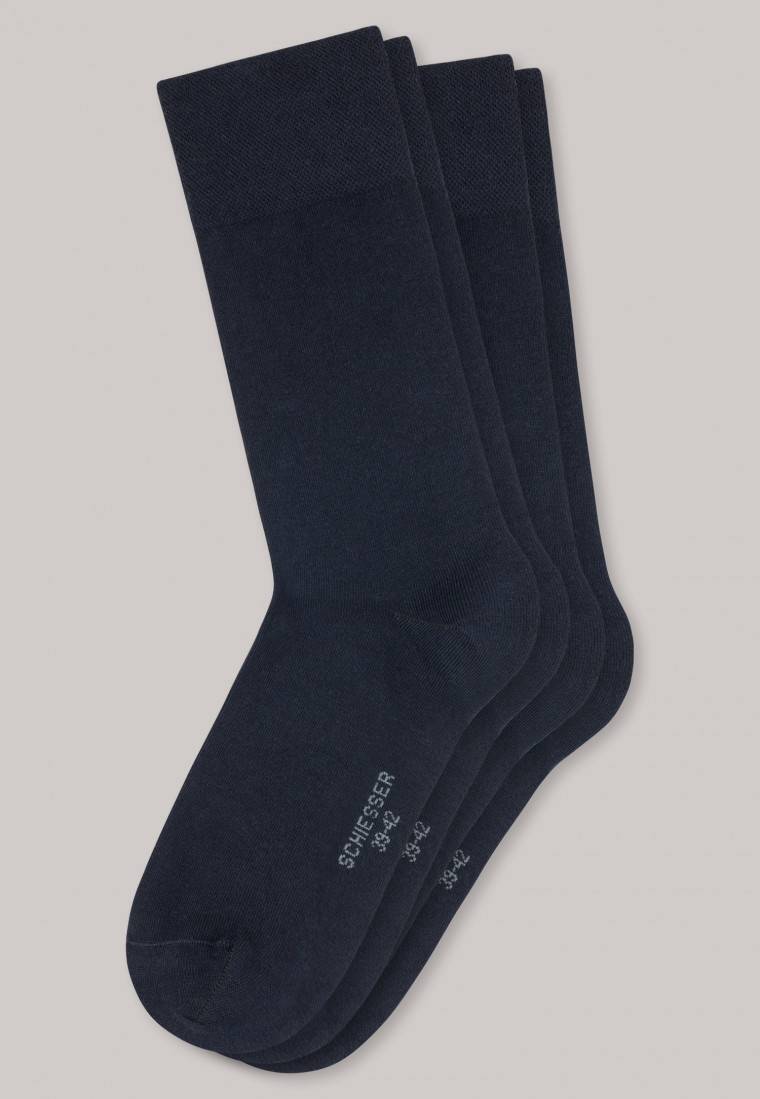 Schiesser Herrensocken 2er-Pack nachtblau - Long Life Cool Große Rabatte
