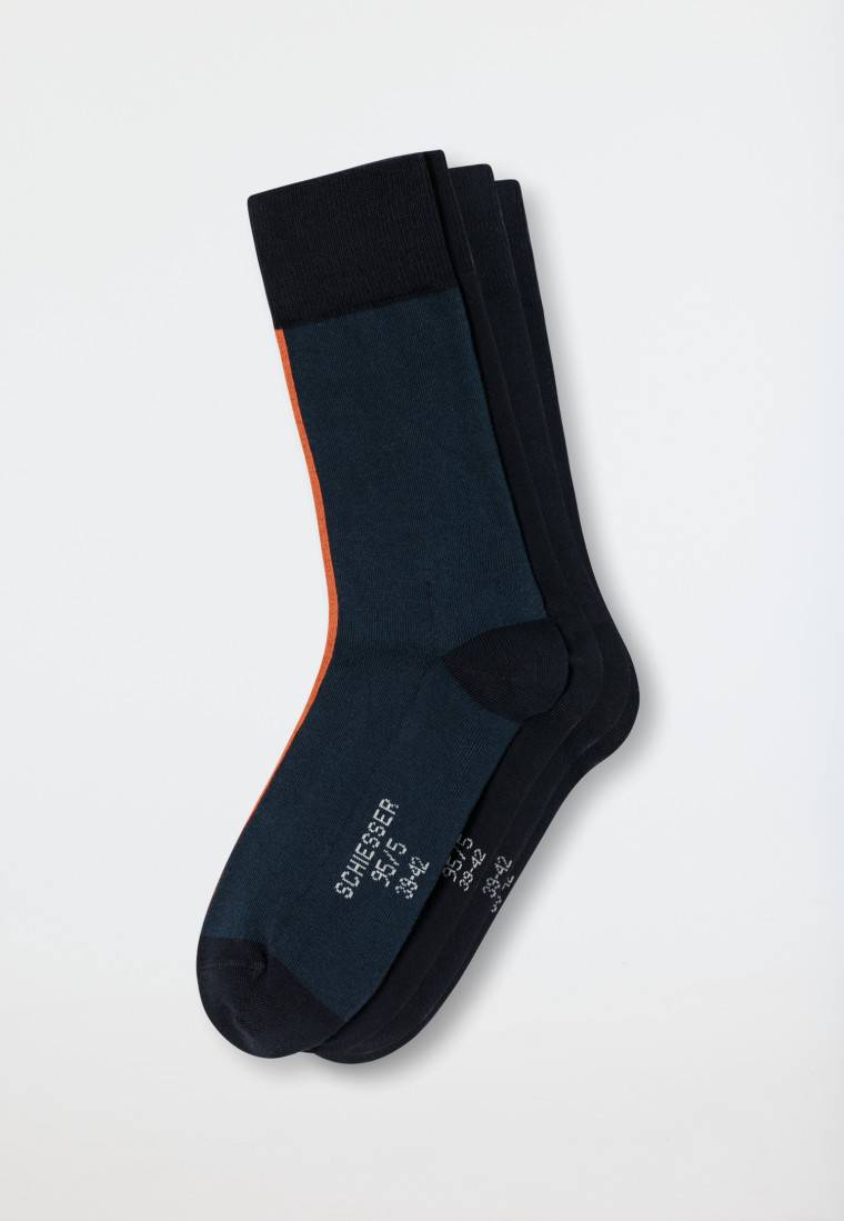 Schiesser Herrensocken 2er-Pack Organic Cotton nachtblau/grünblau - 95/5 Tägliche Deals