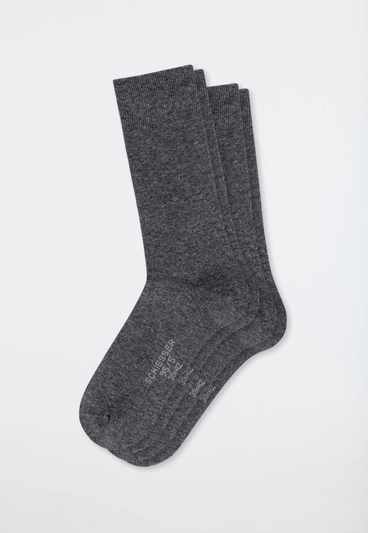 Schiesser Herrensocken 2er-Pack Organic Cotton anthrazit-meliert - 95/5 Kostenlose Rückgabe