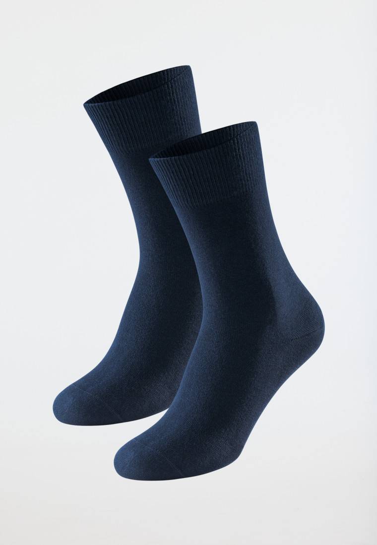 Schiesser Herrensocken 2er-Pack Organic Cotton nachtblau - 95/5 Letzte 3 Tage