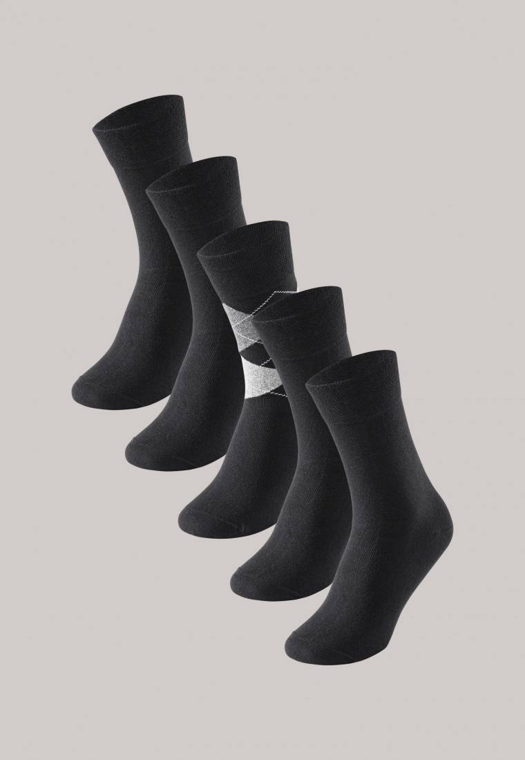 Schiesser Herrensocken 5er-Pack stay fresh Rauten schwarz - Bluebird Zeitbegrenzte Promotion