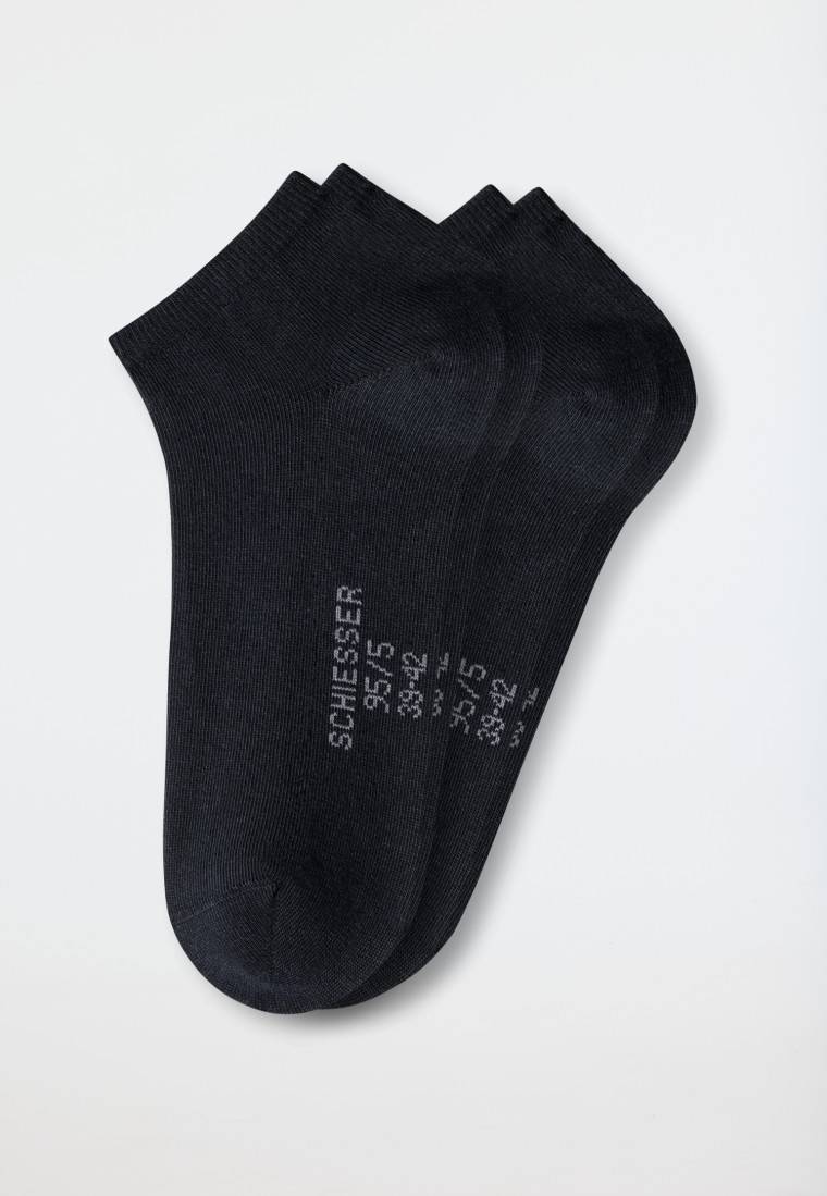 Schiesser Herrensneaker 2er-Pack Organic Cotton schwarz - 95/5 Sonderangebot der Fabrik